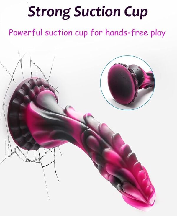 Ribbed Dildo for Beginners - 8.2 Inch Lifelike Silicone Monster Dildo with Powerful Suction Cup, Perfect for Hands-Free G-Spot Stimulation, Ideal for Individuals and Couples