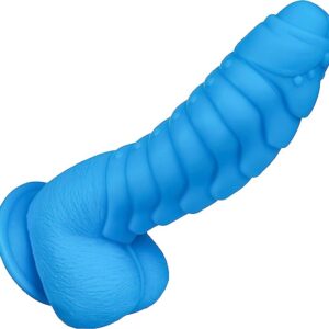 Premium Ribbed Dildo with Safe Soft Silicone Material, Hands-Free Play, and Discreet Packaging